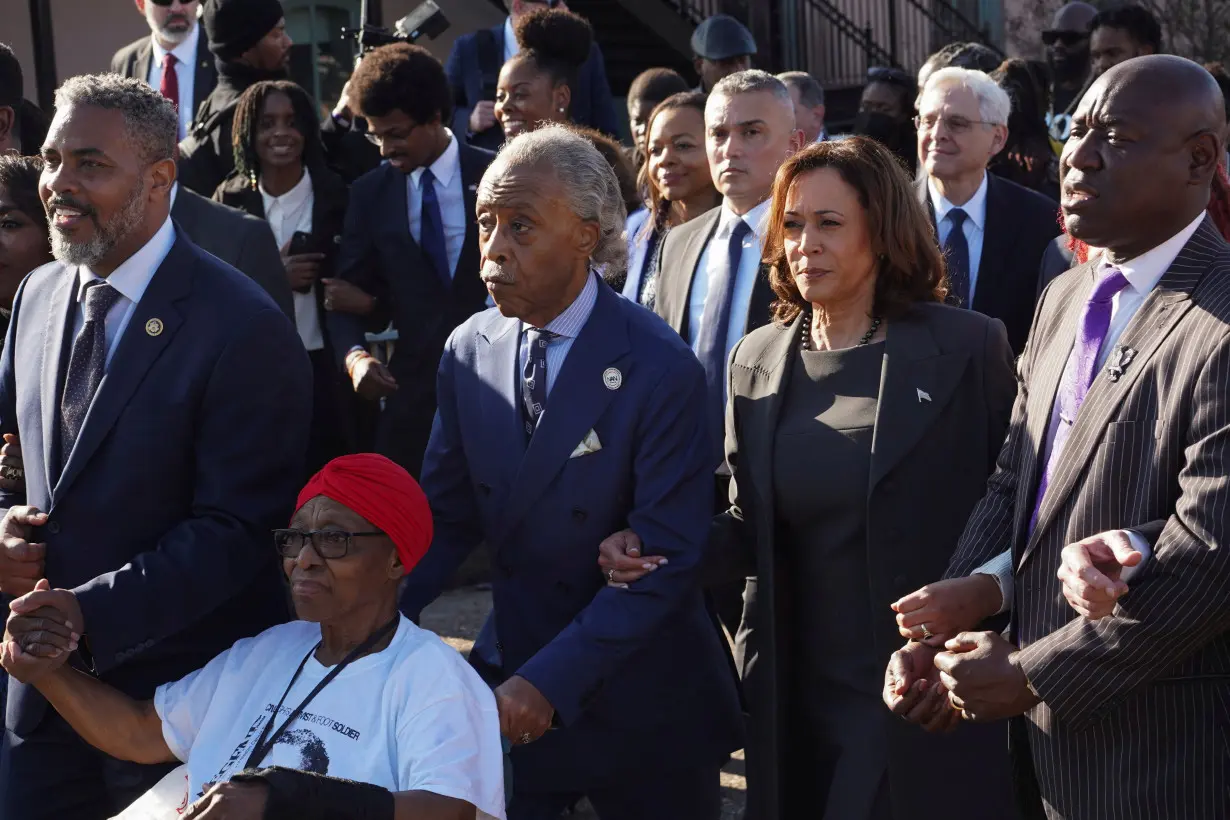 U.S. Vice President Kamala Harris takes part in a march to mark the 'Bloody Sunday' anniversary, in Selma