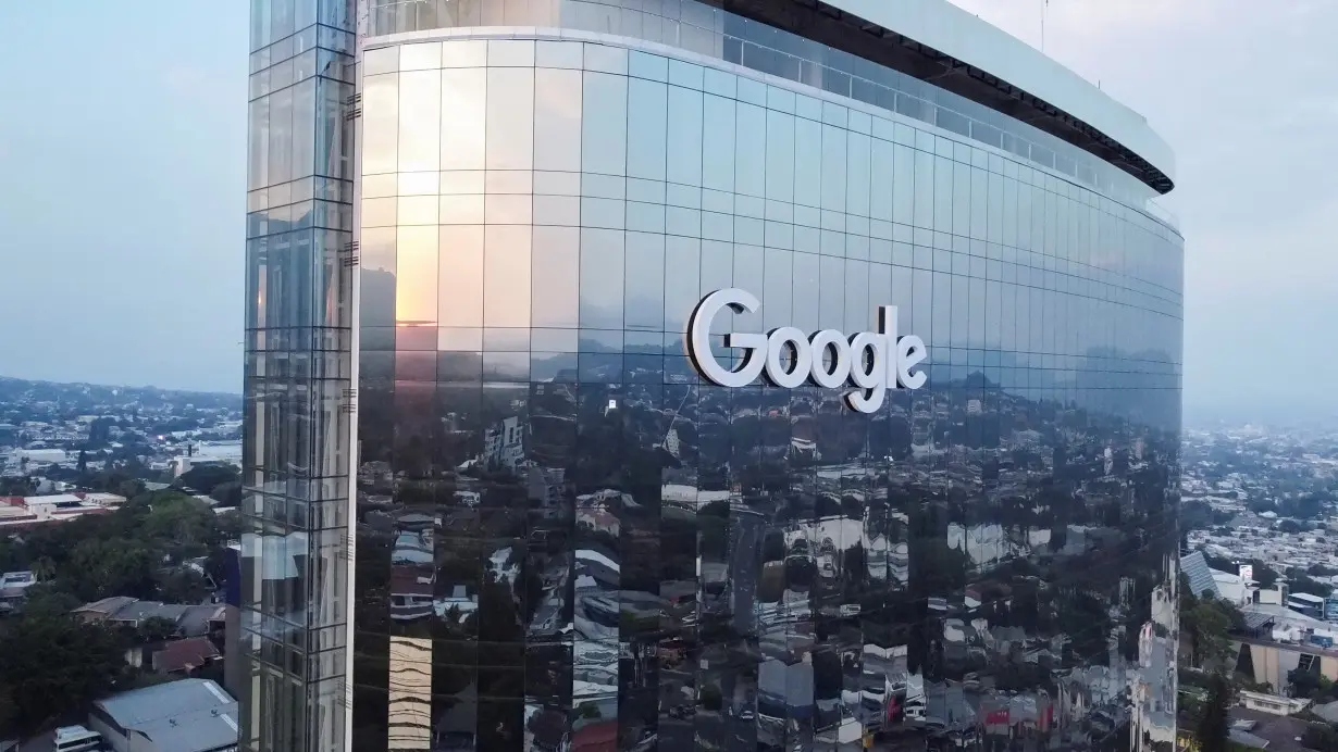 FILE PHOTO: A view of the Google logo on a building in San Salvador