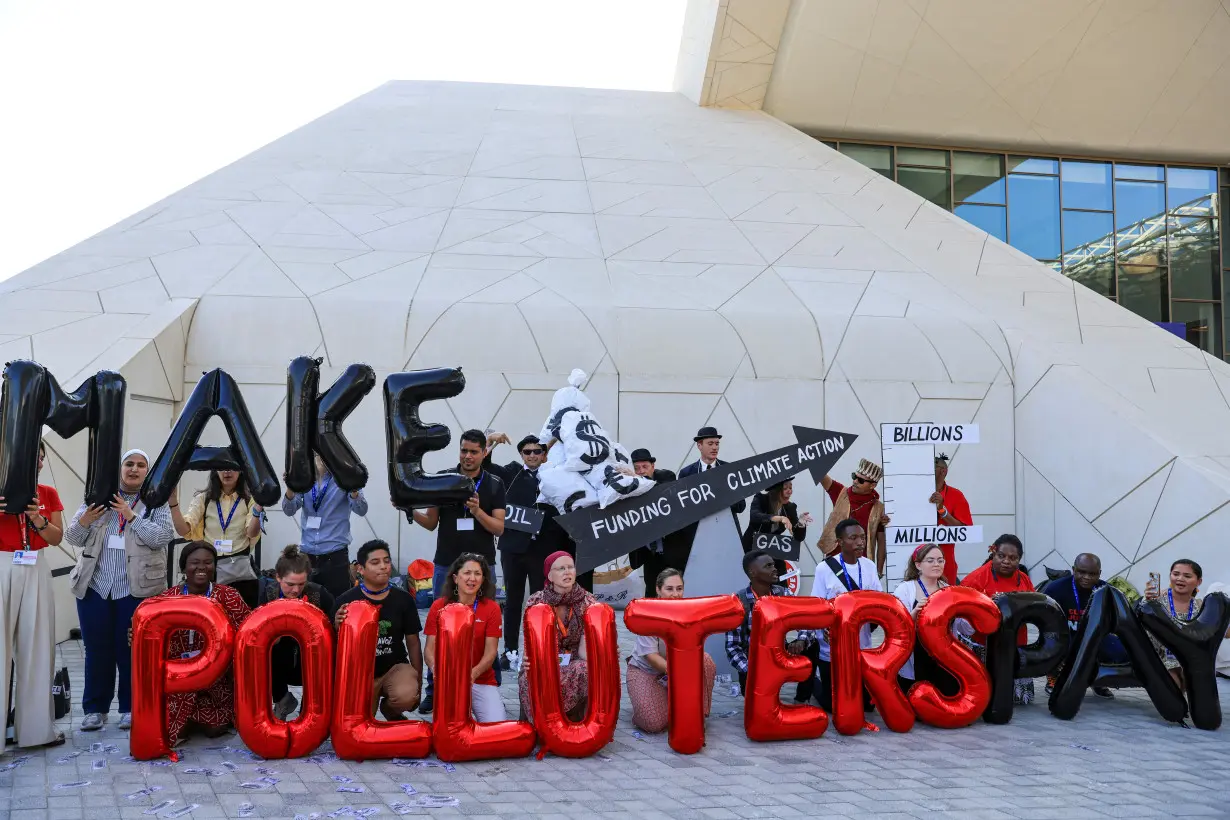 Protest during the United Nations Climate Change Conference COP28 in Dubai