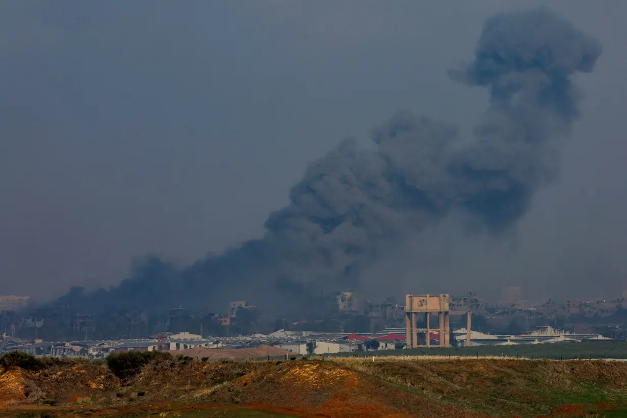 Smoke rises in Gaza, amid the ongoing conflict between Israel and the Palestinian Islamist group Hamas, as seen from southern Israel