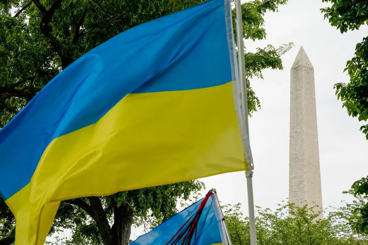 FILE PHOTO: Pro-Ukrainian demonstrators march along the National Mall in Washington