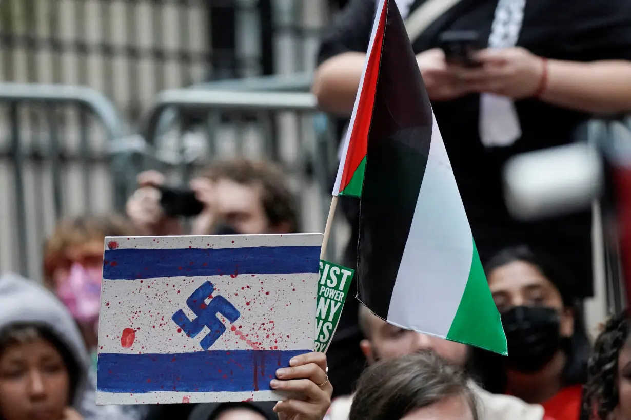 FILE PHOTO: Demonstration to express solidarity with Palestinians in Gaza, on Wall St in New York City