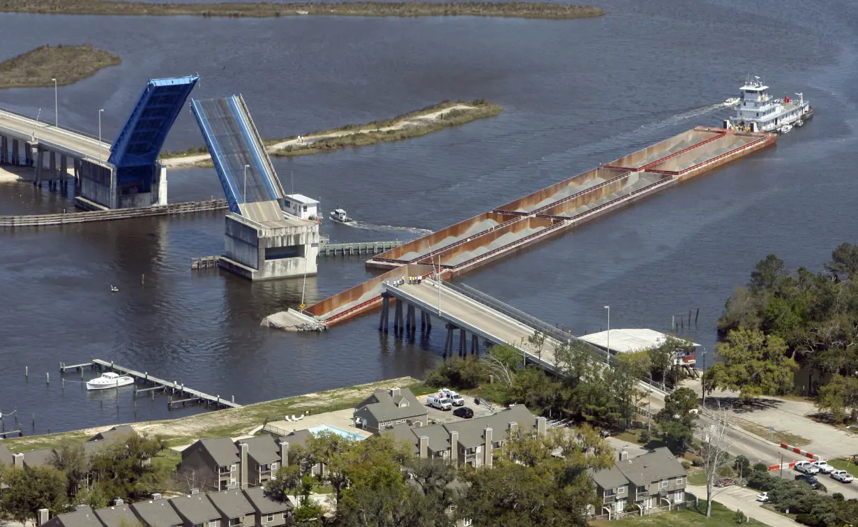 A list of major US bridge collapses caused by ships and barges