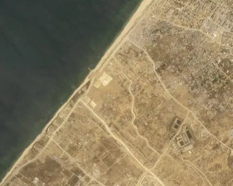 Satellite photos show new port construction in Gaza Strip for US-led aid operation