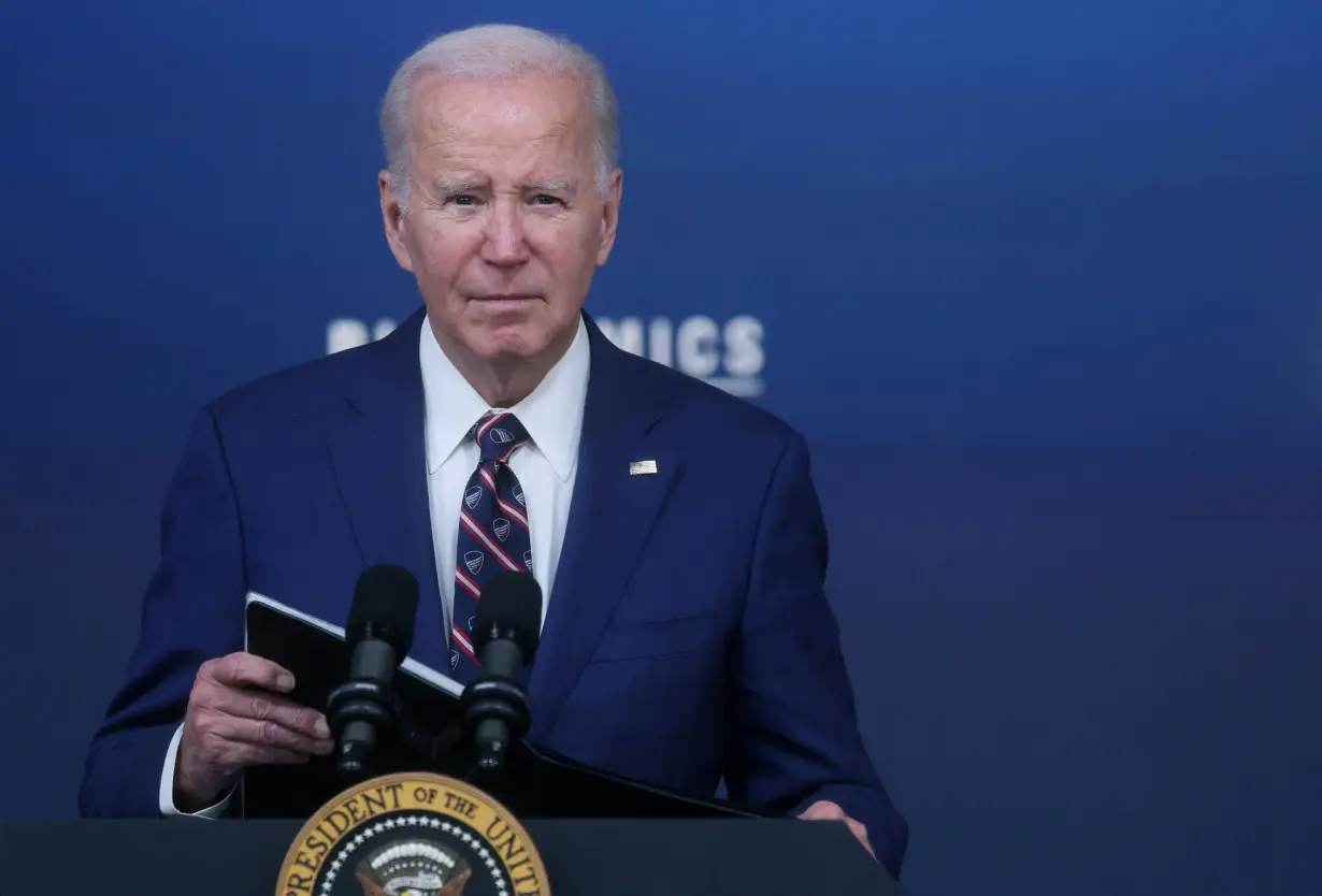 U.S. President Joe Biden holds an event about the economy, at the White House in Washington