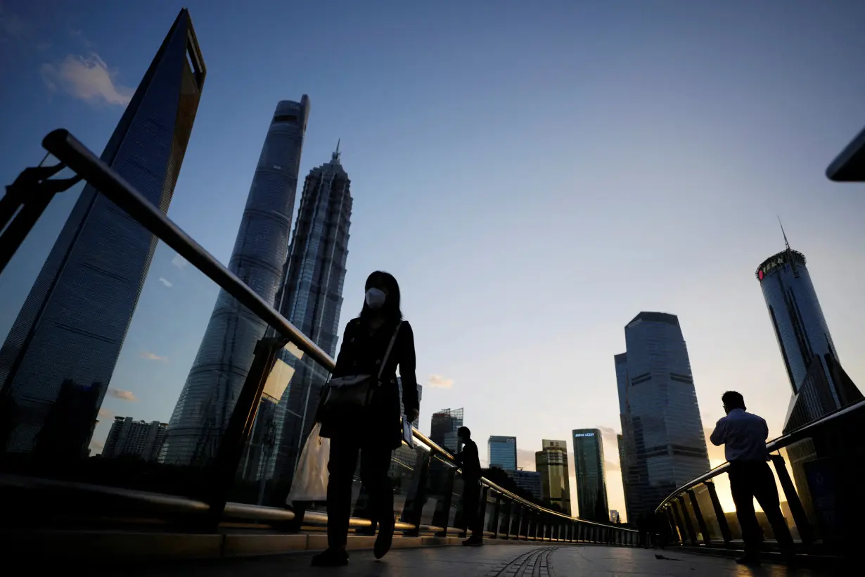 FILE PHOTO: Lujiazui financial district in Shanghai