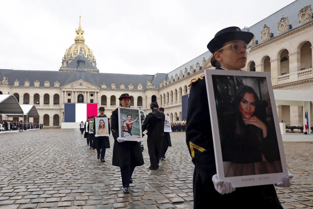 France pays homage to victims of Hamas' Oct. 7 attack in Israel with national ceremony led by Macron