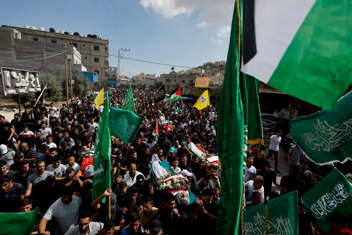 FILE PHOTO: Funeral of a Palestinians killed in clashes with Israeli settlers near Nablus