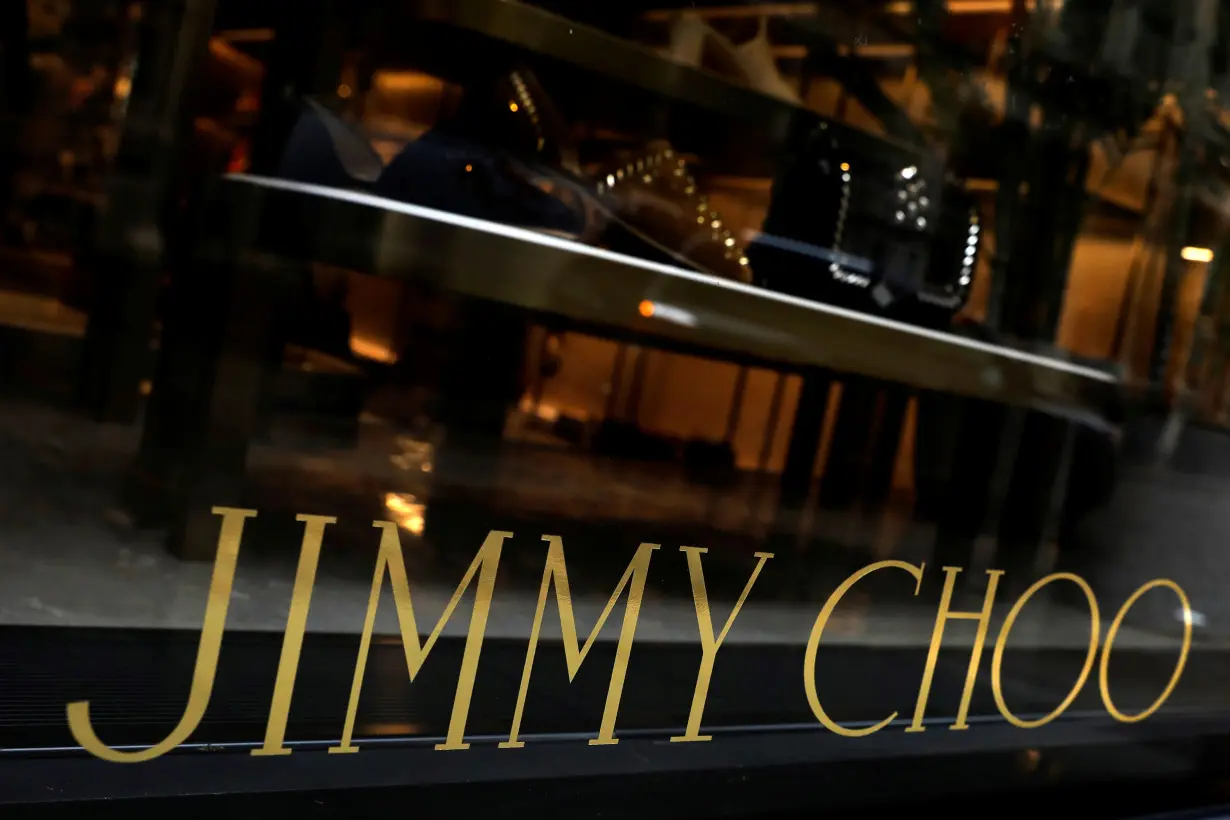 FILE PHOTO: Products are displayed in the window of the Jimmy Choo store in New York