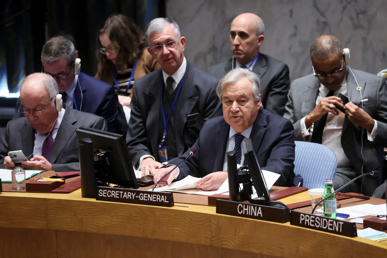 Meeting of the UN Security Council on the conflict between Israel and Hamas, in New York City