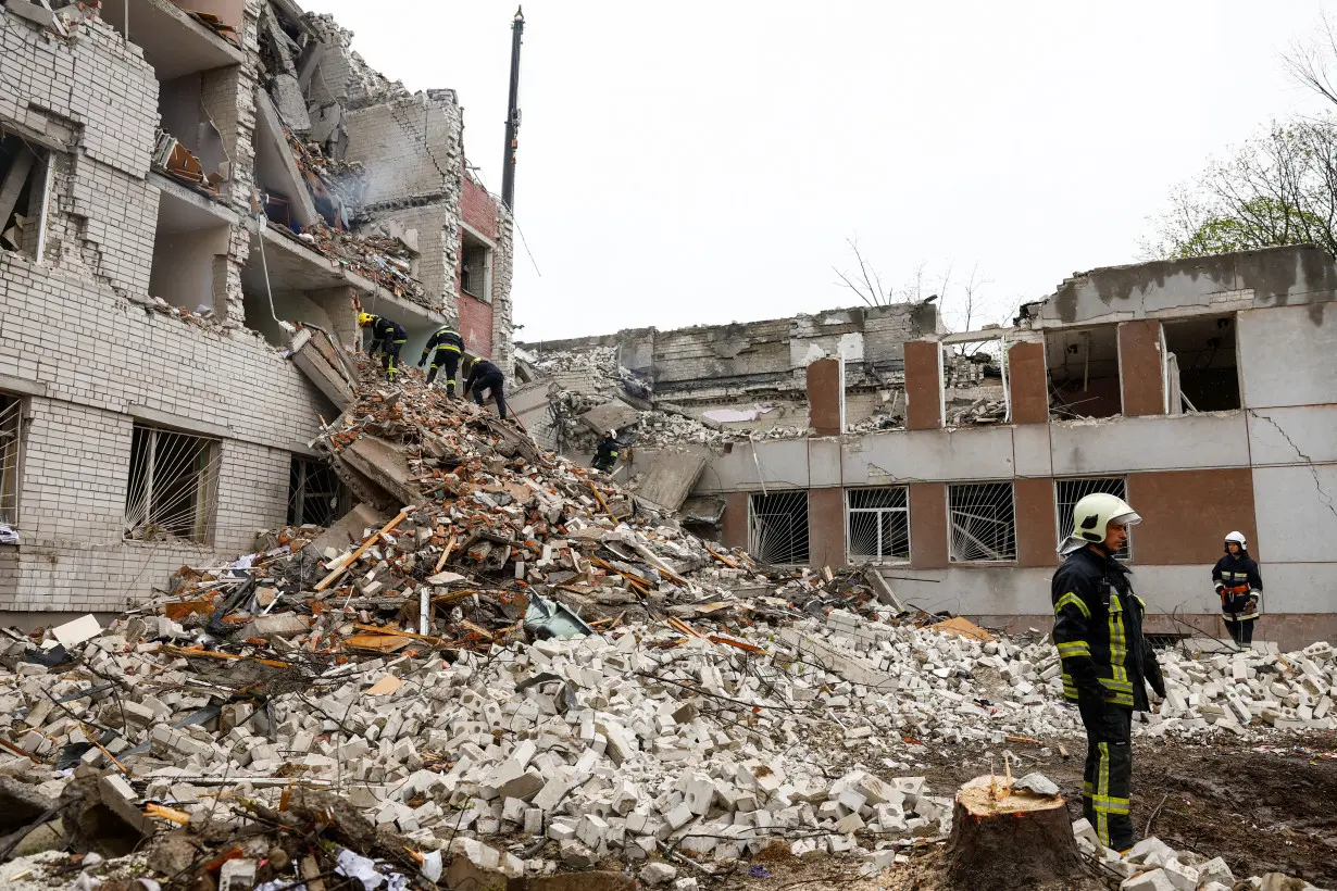 Aftermath of a Russian missile strike in Chernihiv