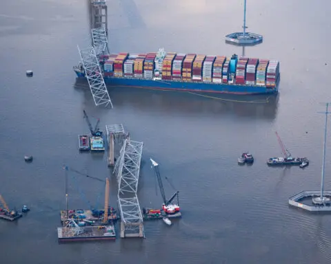 Stranded ships exit Baltimore port via temporary channel