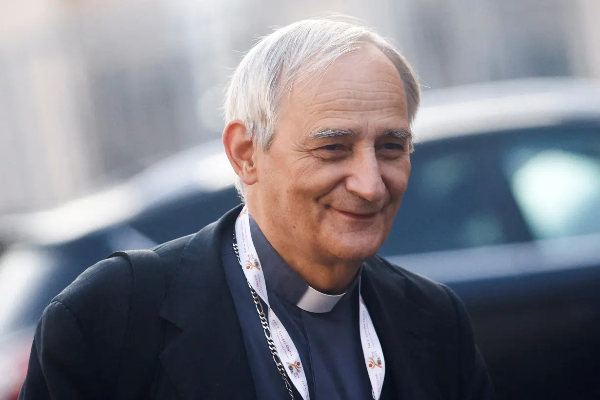 FILE PHOTO: Pope Francis' envoy, Cardinal Matteo Zuppi, at the Vatican