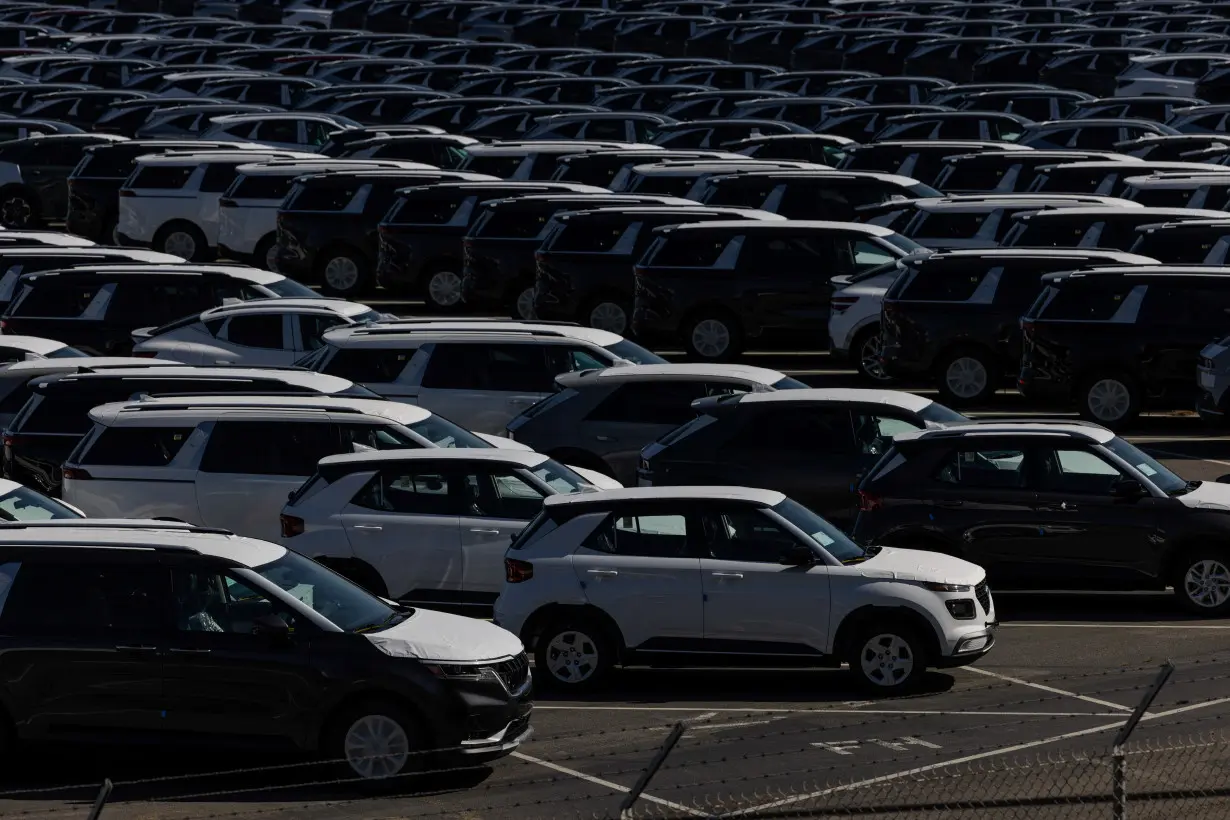 FILE PHOTO: New vehicles are seen at a parking lot in the Port of Richmond, California