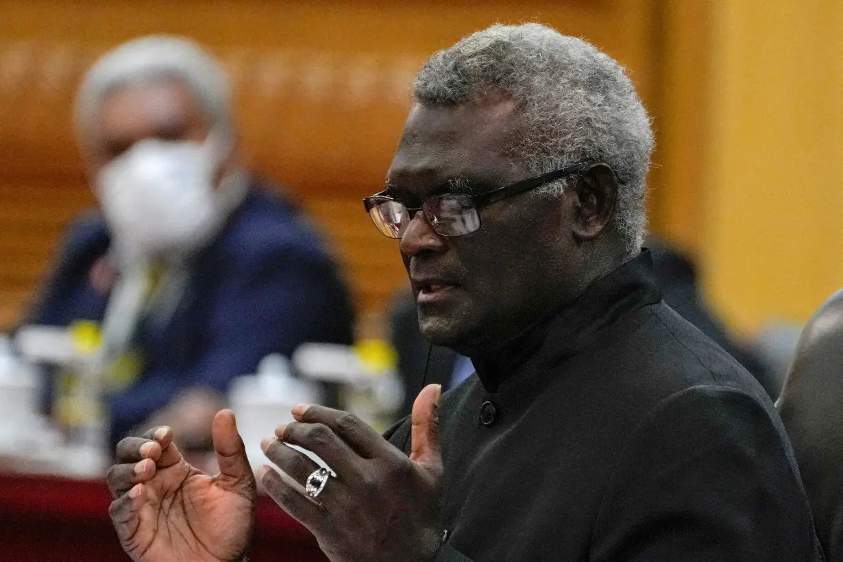 FILE PHOTO: Solomon Islands Prime Minister Manasseh Sogavare visits China