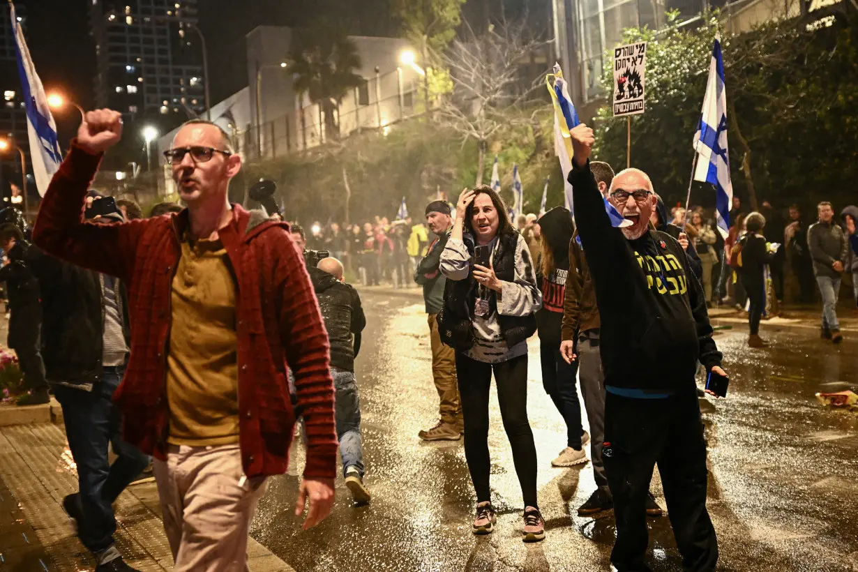 Protest against Israeli Prime Minister Benjamin Netanyahu's government in Tel Aviv