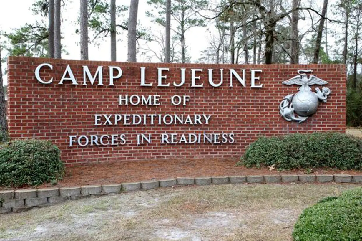 FILE PHOTO: Entrance to U.S. Marine Corps Base Camp Lejeune