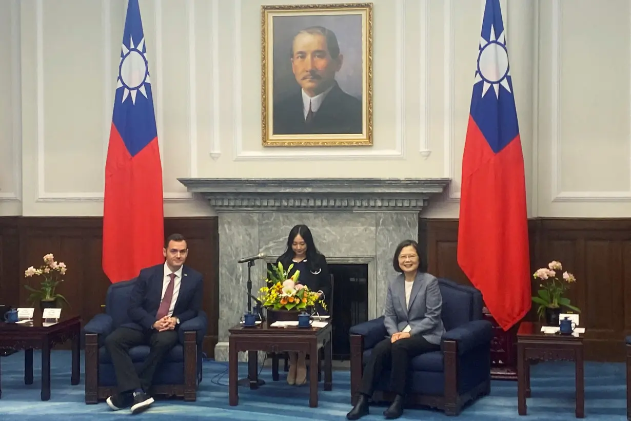 U.S. Representative Mike Gallagher meets Taiwan President Tsai Ing-wen in Taipei