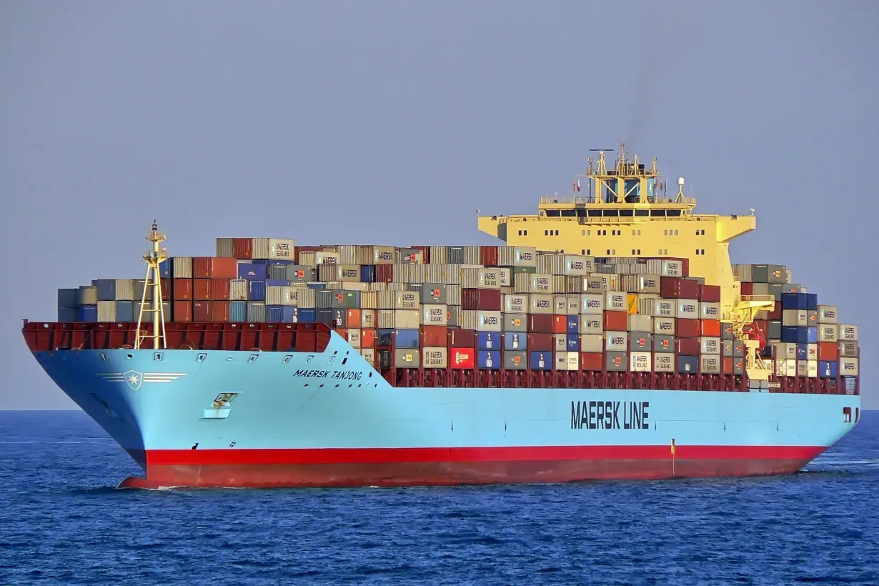 Maersk Tanjong container ship entering the port of Valencia, Spain