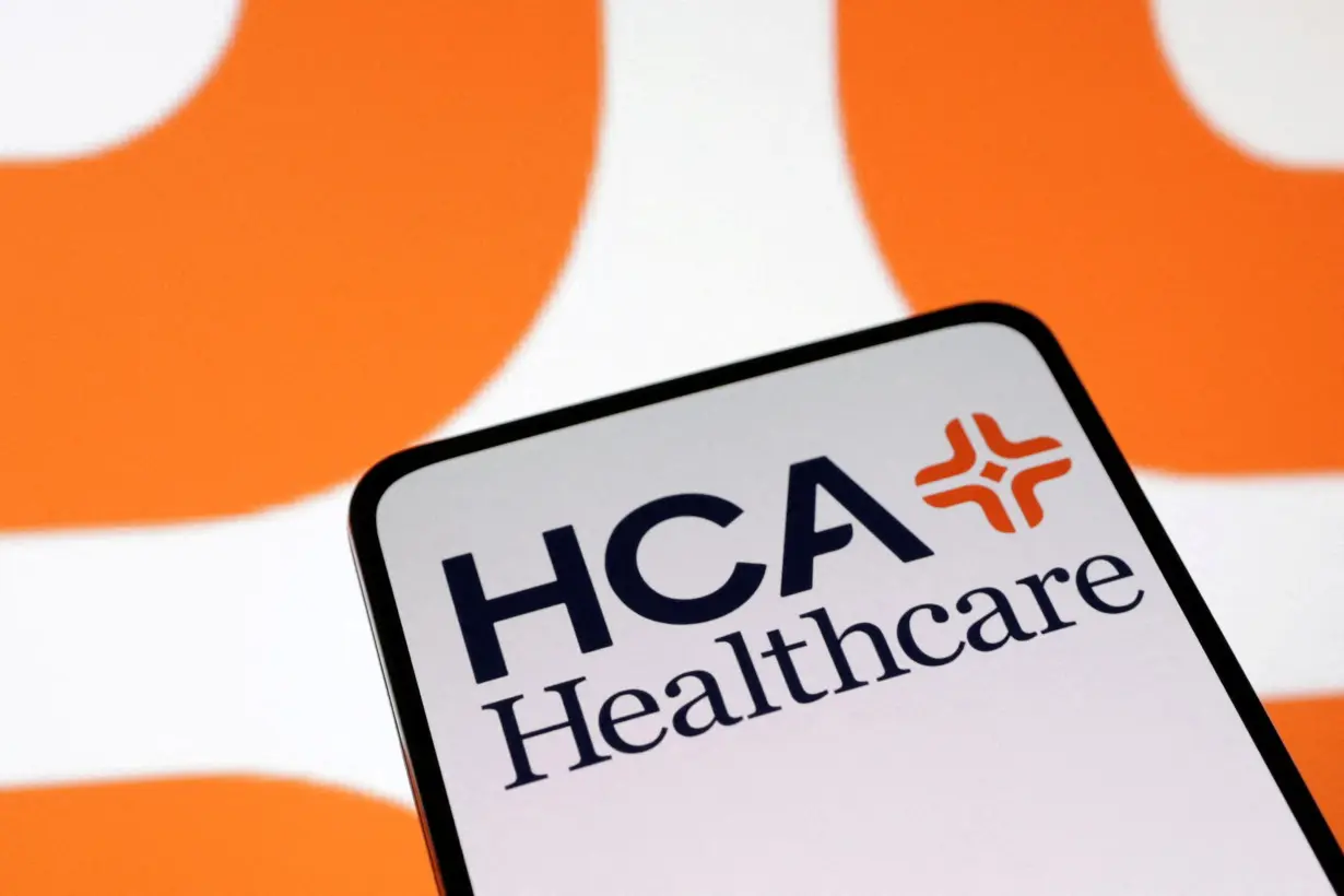 FILE PHOTO: Illustration shows HCA Healthcare Inc logo