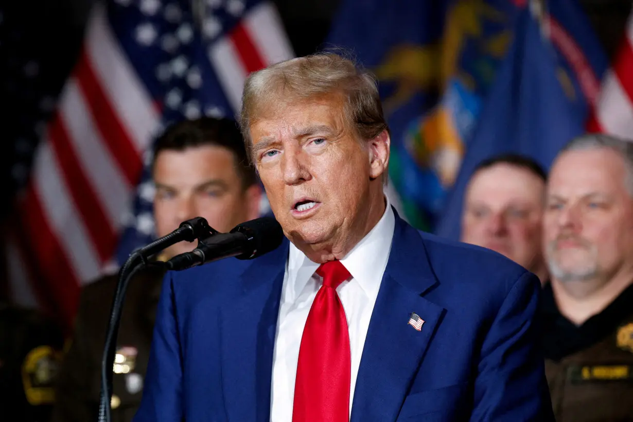 FILE PHOTO: Republican presidential candidate and former U.S. President Donald Trump's campaign rally in Grand Rapids