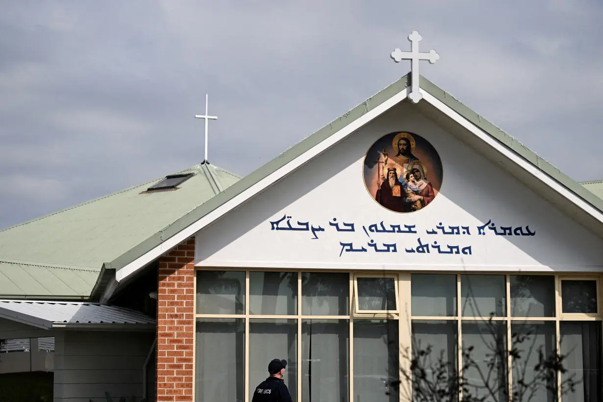 FILE PHOTO: Aftermath of a knife attack at the Assyrian Christ The Good Shepherd Church, in Sydney