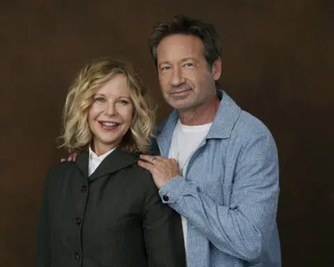 'What Happens Later' co-stars Meg Ryan and David Duchovny talk about rom-coms, fame and Nora