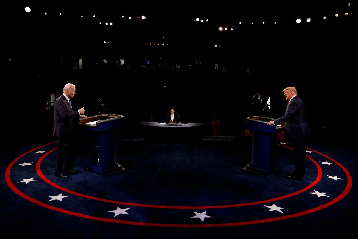 FILE PHOTO: President Trump and Democratic presidential nominee Biden participate in their second debate in Nashville