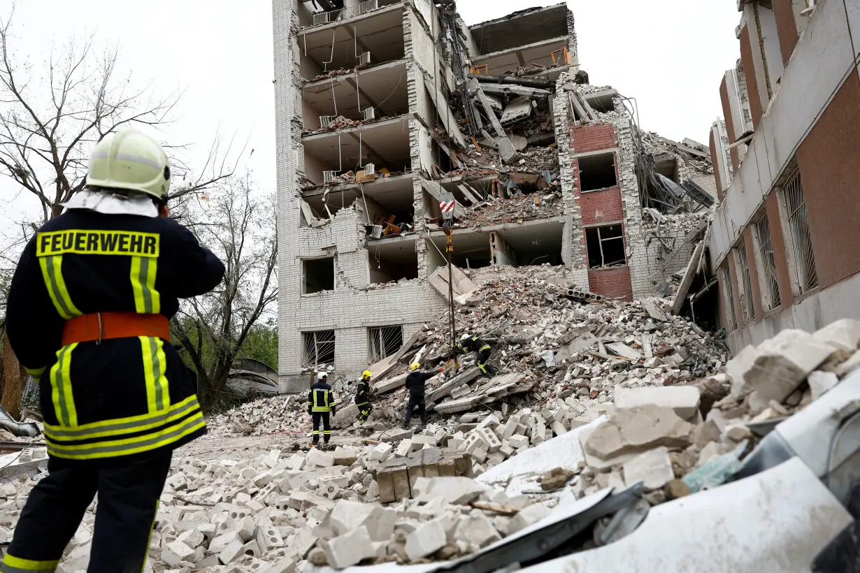 Aftermath of a Russian missile strike in Chernihiv