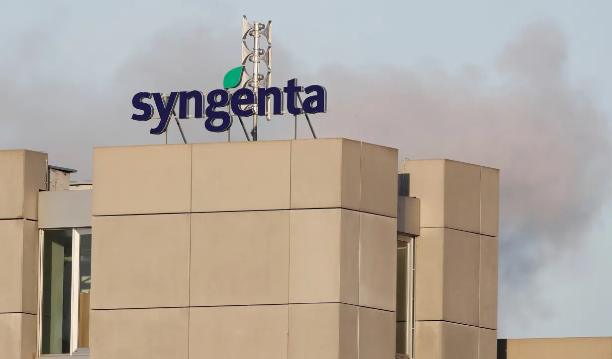 Logo is seen at the headquarters of agricultural chemical maker Syngenta in Basel