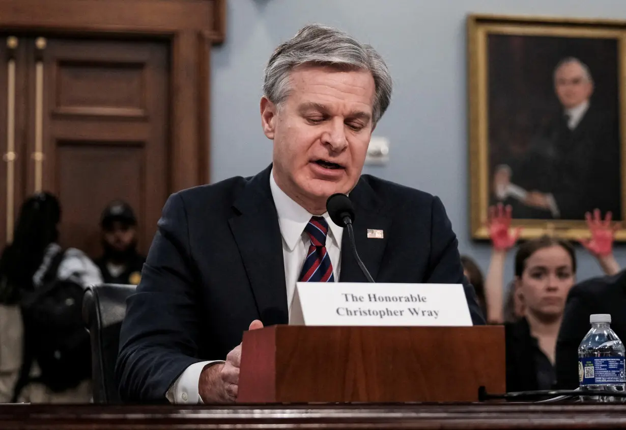 FILE PHOTO: FBI Director Christopher Wray testifies before a House Approbations Subcommittee