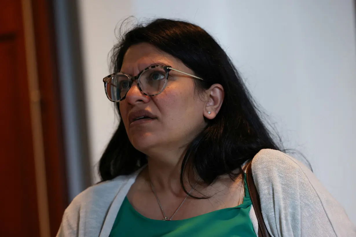 Representative Tlaib on Capitol Hill following a House Democratic Caucus meeting