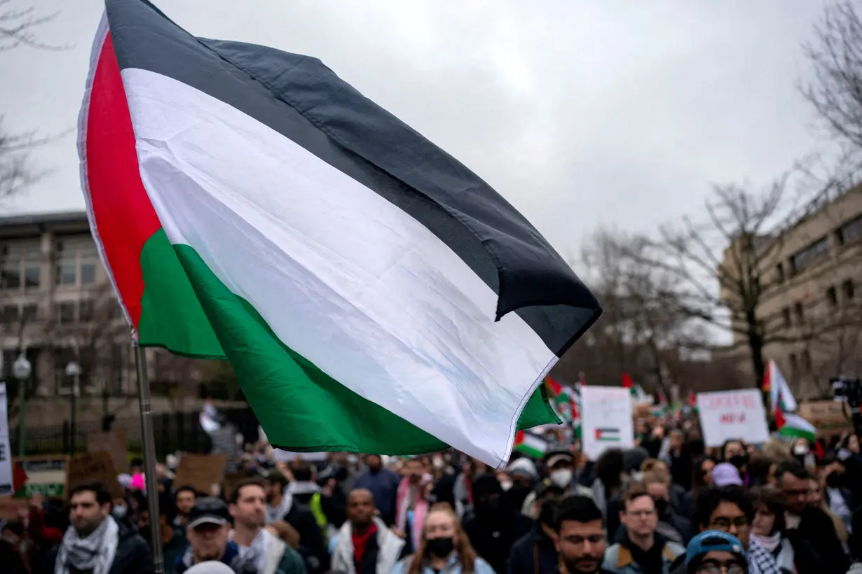 FILE PHOTO: Pro-Palestinian Demonstrators Rally Outside Israeli Embassy in Washington DC