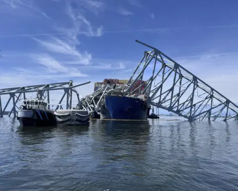 An alternate channel is being prepared for essential vessels at Baltimore bridge collapse site