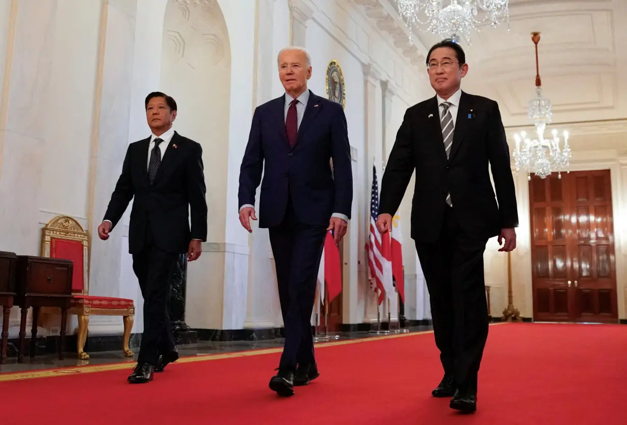 Biden meets with Japan Prime Minister Kishida and Philippine President Marcos Jr. in Washington