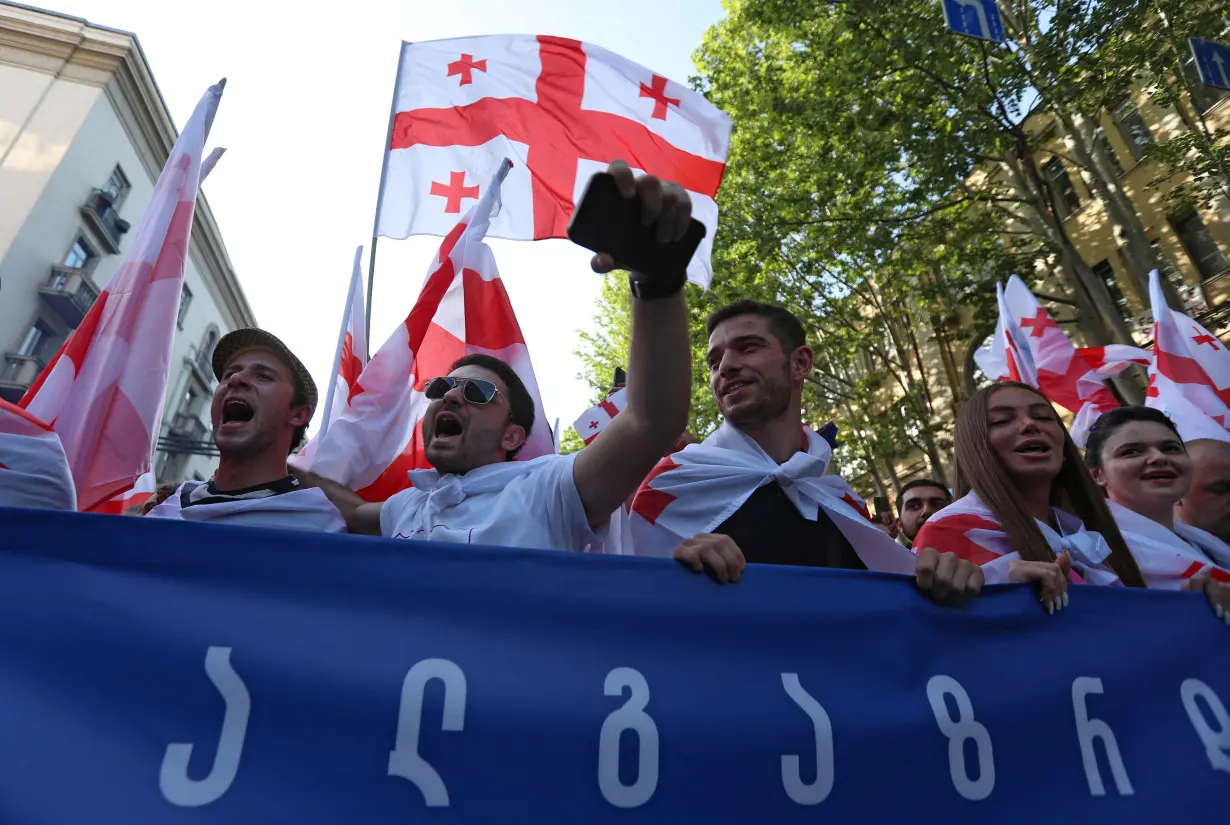 A pro-government rally in support of a bill on 