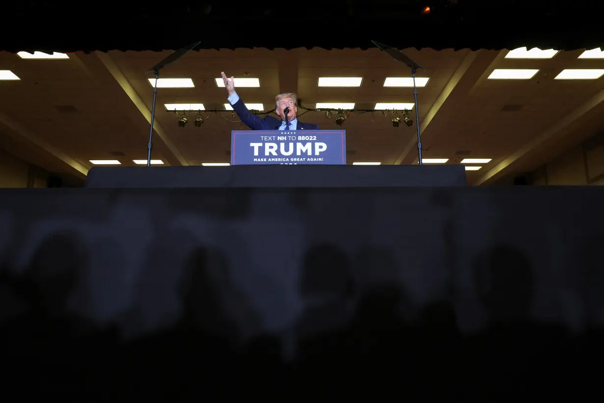 Republican presidential candidate Trump campaigns in New Hampshire