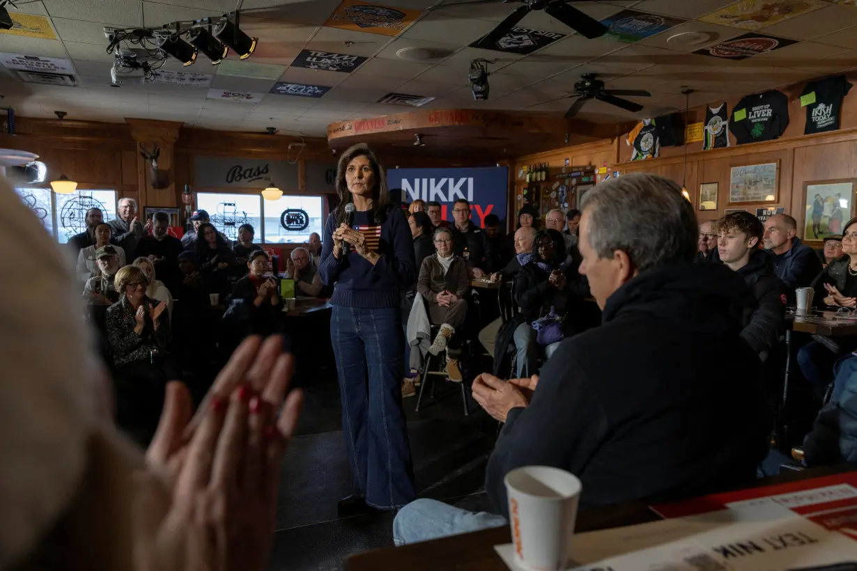 Republican presidential candidate Haley makes a campaign visit ahead of the Iowa caucus vote in Waukee