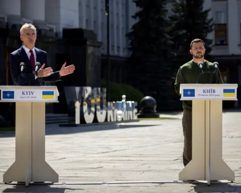 NATO chief, on unannounced Kyiv visit, says arms flows to Ukraine will increase