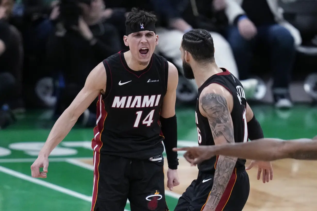 LA Post: Herro scores 24, Heat hit franchise playoff-record 23 3s to beat Boston and even series 1-1
