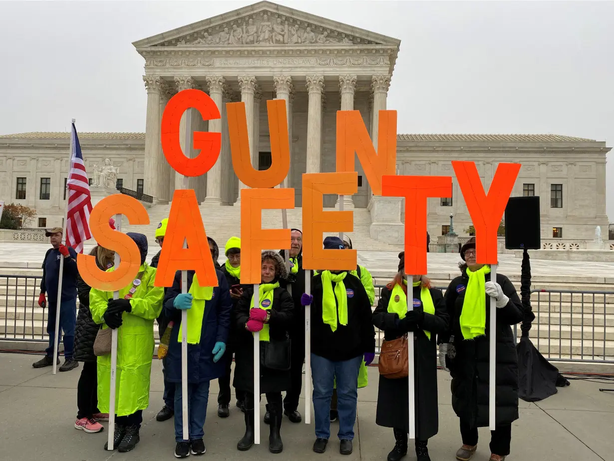 FILE PHOTO: Hundreds of supporters of gun control laws rally in front of the US Supreme Court