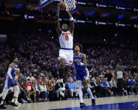 Joel Embiid scores 50 points to lead 76ers past Knicks 125-114 to cut deficit to 2-1