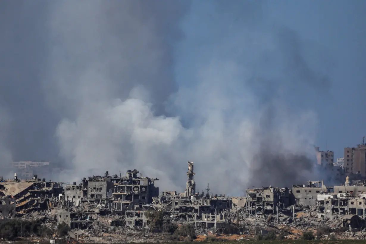 Smoke rises over Gaza as seen from Southern Israel, amid the ongoing conflict between Israel and Palestinian group Hamas