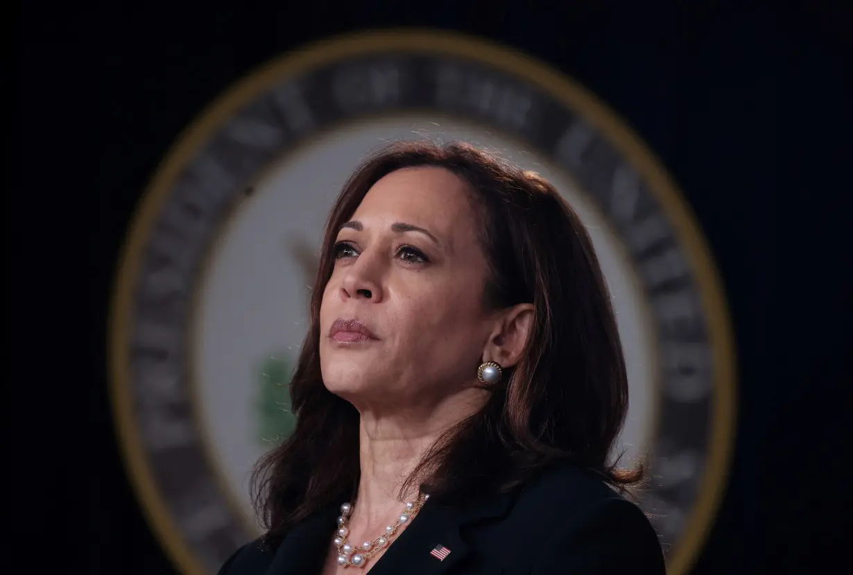 U.S. Vice President Kamala Harris hosts an infrastructure event at the White House in Washington, U.S.