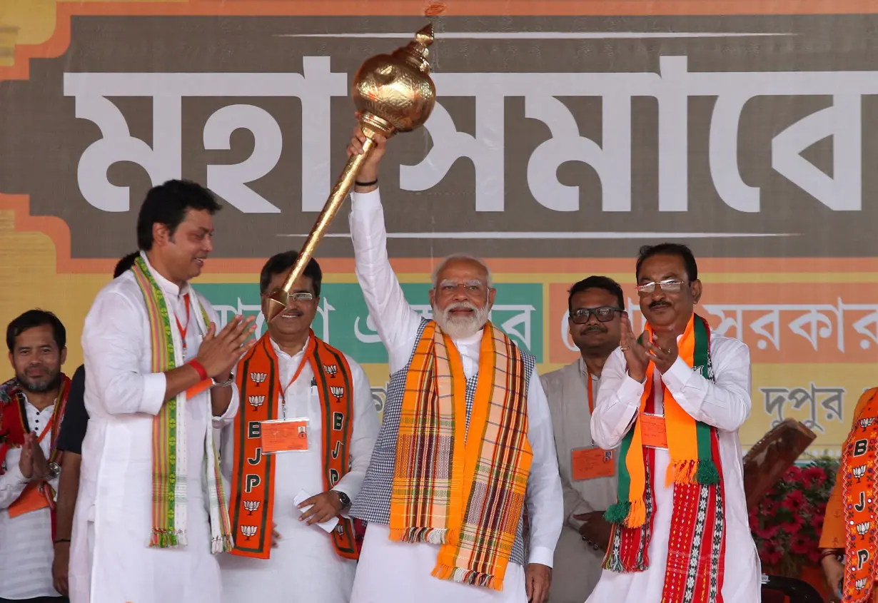 An election election campaign rally by PM Modi in Agartala