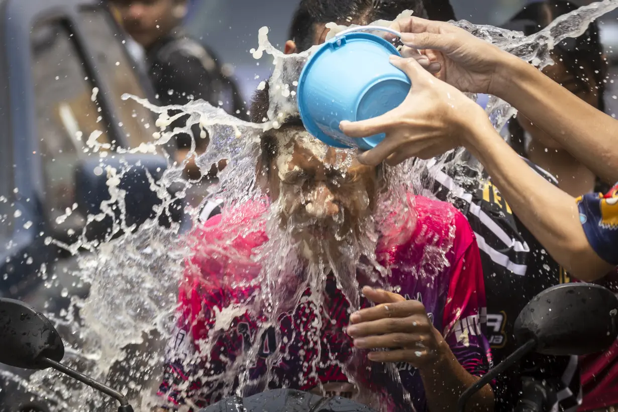 Water guns are in full blast to mark Thai New Year festivities despite worries about heat wave