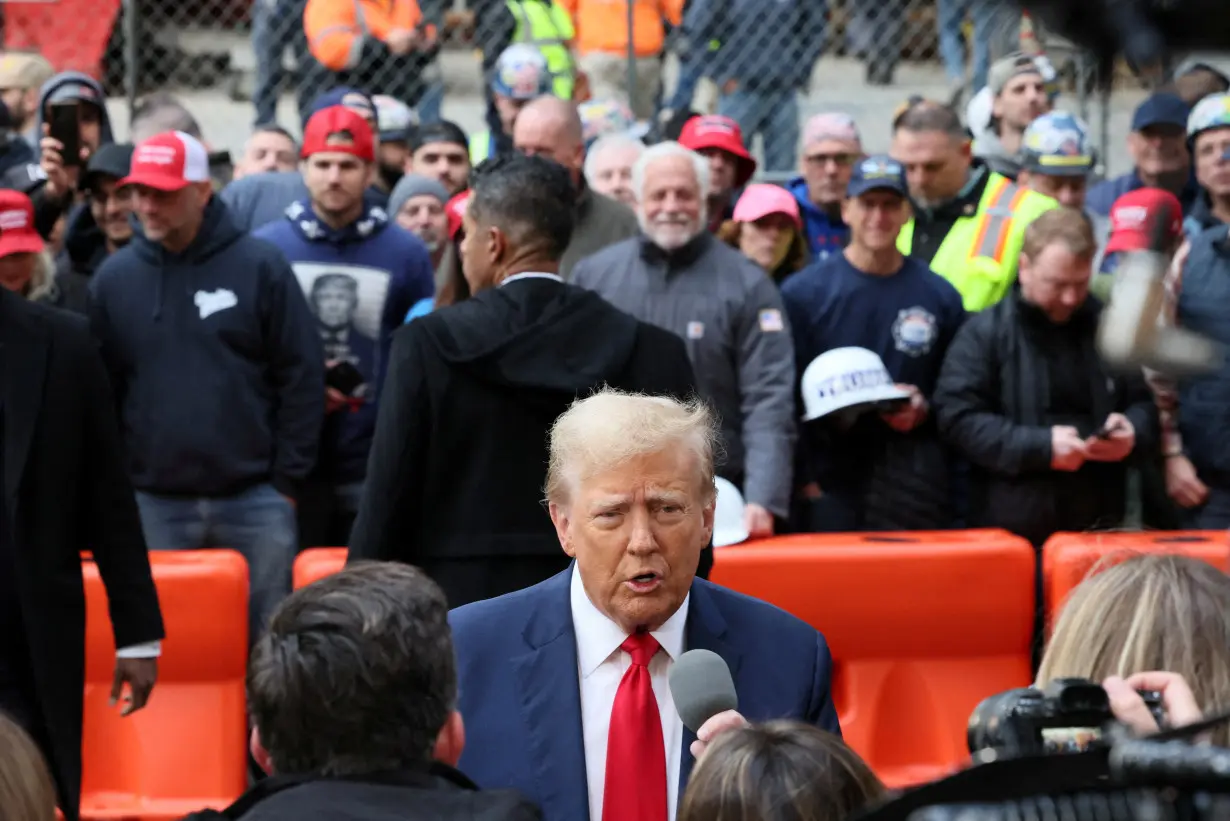 Republican presidential candidate and former U.S. President Donald Trump meets with Union workers in New York