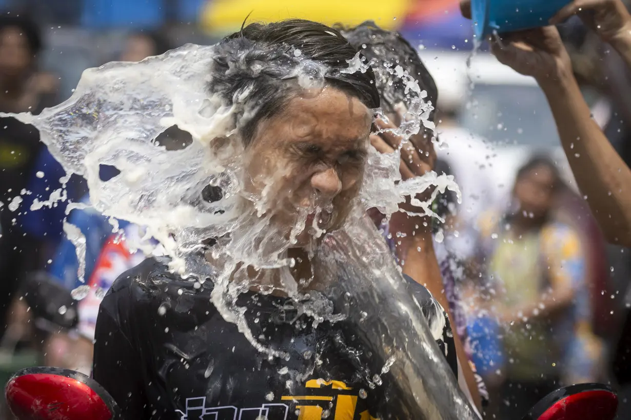 Water guns are in full blast to mark Thai New Year festivities despite worries about heat wave