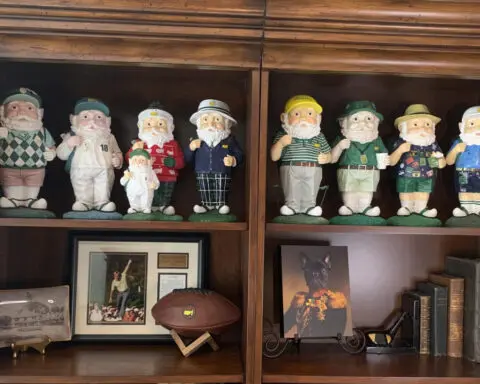 Craze for Masters gnomes grows. The little golf- centric statue becoming coveted collector's items