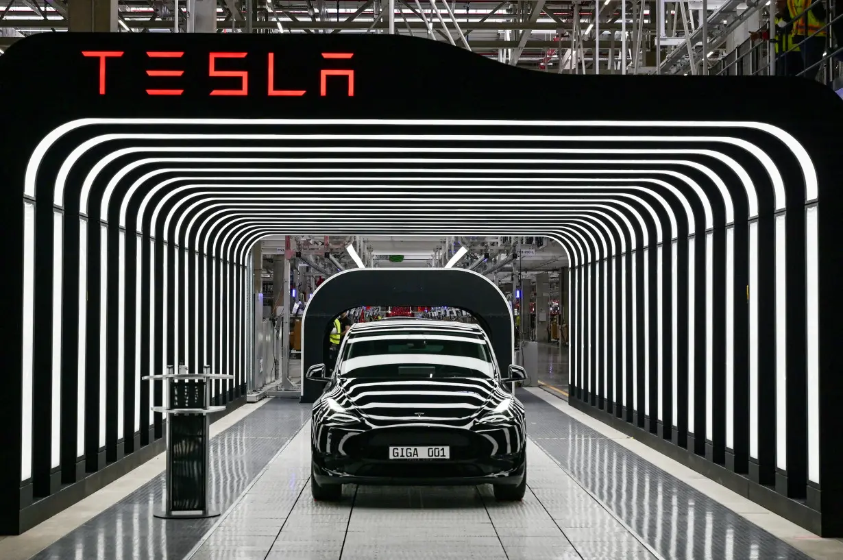 FILE PHOTO: Tesla hands over first cars produced at new plant in Gruenheide